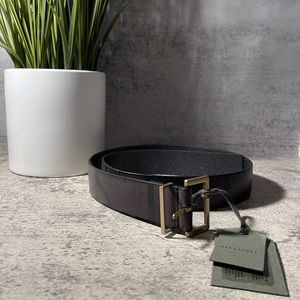 All Saints Scarlett Leather Belt Greygold